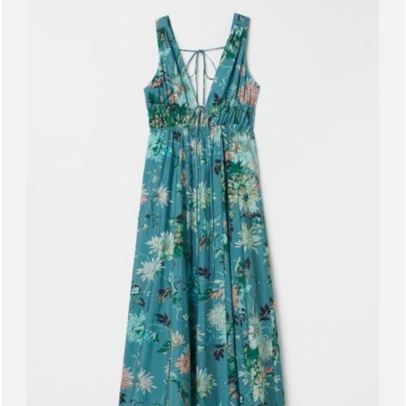 H&M Teal Floral Maxi XS NWT - Picture 2 of 6